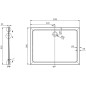 Aqualine Receveurs - Receveur de douche TECMI 1200x900x30 mm, blanc PQ12090