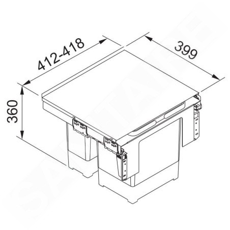 Franke Poubelle tri sélectif - Poubelle encastrable Garbo 45-2 121.0200.692