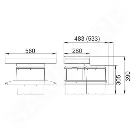 Franke Trolley Vario - Poubelle encastrée 134.0066.057