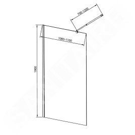 Aqualine Walk-In - Paroi de douche 1100x1900 mm, verre BRICK WI110
