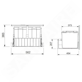 Franke Poubelle tri sélectif - Poubelle encastrable 300-60 Trio 121.0150.146