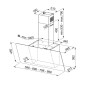 Franke Smart - Hotte aspirante FPJ 625 V BK/SS, largeur 60 cm, verre noir/acier inoxydable 330.0528.064