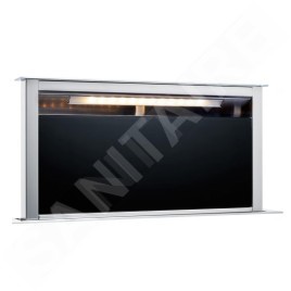 Franke Mythos - Hotte encastrable dans le plan de travail FDW 908 IB XS, extractible, largeur 88 cm, verre noir/acier