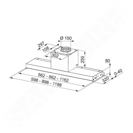 Franke Maris - Hotte encastrable FST PRO 608 X, largeur 60 cm, acier inoxydable 305.0522.798