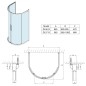 Polysan Lucis Line - Cabine de douche demi-circulaire, 900 x 900 mm, verre clair DL3615