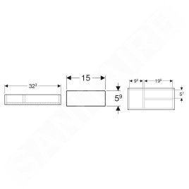 Geberit Selnova Square - Organiseur de tiroir 323x59x150 mm, lave 500.678.00.1