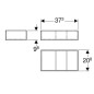 Geberit Xeno 2 - Casier de rangement 373x98 mm, gris 500.527.00.1