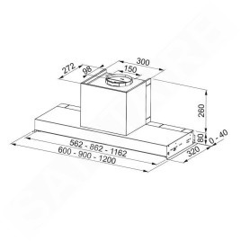 Franke Maris - Hotte encastrable FST PLUS 908 X, largeur 90 cm, acier inoxydable 305.0572.834