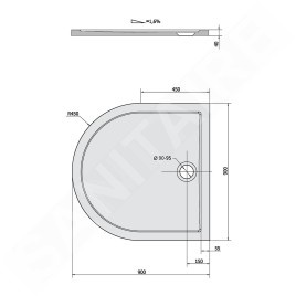 Polysan Receveurs de douche - Receveur de douche ISA, 900x900 mm, blanc 50511