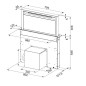 Franke Mythos - Hotte encastrable dans le plan de travail FDW 908 IB XS, extractible, largeur 88 cm, verre noir/acier