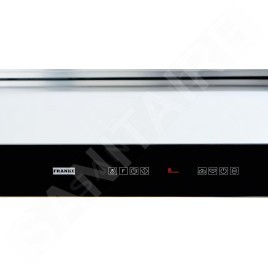 Franke Mythos - Hotte encastrable dans le plan de travail FDW 908 IB XS, extractible, largeur 88 cm, verre noir/acier