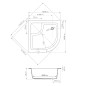 Aqualine Receveurs - Receveur de douche 800x800x280 mm, avec pieds, R550, blanc C83