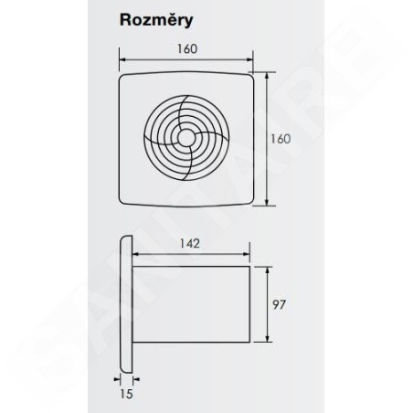 Zehnder Silent - Ventilateur mural et de plafond silencieux de 100 mm avec fonction Humidistat et minuterie ZSR100HTR