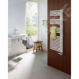 Zehnder Forma Asym - Radiateur de salle de bains 1161 x 496 mm, droit, raccordement extérieur 50 mm, laqué blanc LFAR-120-050
