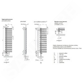 Zehnder Yucca Asym - Radiateur de salle de bains 1736 x 578 mm, droit, à une rangée, laqué blanc YA-170-060