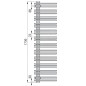 Zehnder Yucca Asym - Radiateur de salle de bains 1736 x 578 mm, droit, à une rangée, laqué blanc YA-170-060