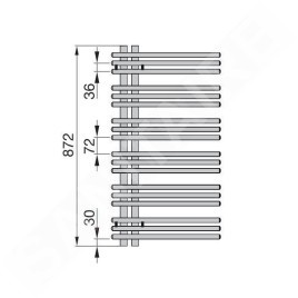 Zehnder Yucca Asym - Radiateur de salle de bains 872 x 478 mm, droit, une rangée, laqué blanc YA-090-050