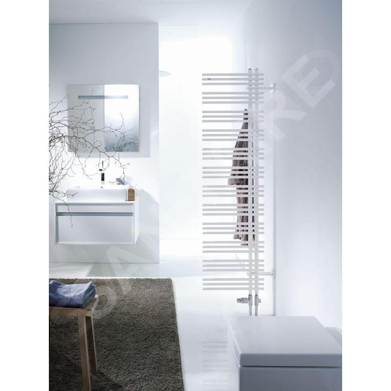 Zehnder Yucca Asym - Radiateur de salle de bains 872 x 478 mm, droit, simple rangée, chromé YAC-090-050