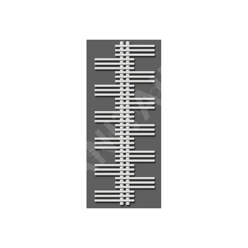 Zehnder Yucca - Radiateur de salle de bains 1340 x 600 mm, droit, raccordement central 50 mm, une rangée, laqué blanc YS-130-060