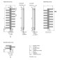 Zehnder Yucca - Radiateur de salle de bains 1340 x 600 mm, droit, raccordement central 50 mm, une rangée, laqué blanc YS-130-060