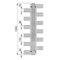 Zehnder Yucca - Radiateur de salle de bains 1340 x 600 mm, droit, raccordement central 50 mm, une rangée, laqué blanc YS-130-060