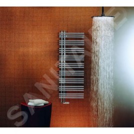 Zehnder Yucca Asym - Radiateur de salle de bains 1304 x 478 mm, droit, simple rangée, chromé YAC-130-050