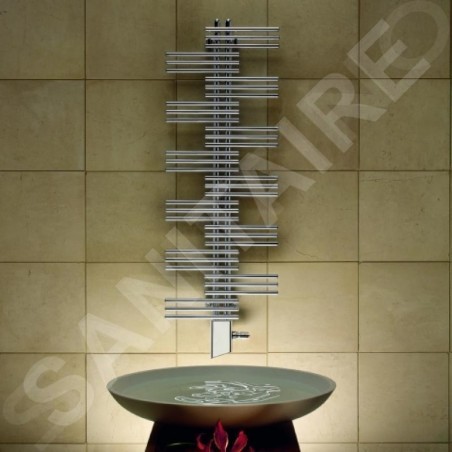 Zehnder Yucca - Radiateur de salle de bains 908 x 500 mm, droit, raccordement central 50 mm, une rangée, chromé YSC-090-050