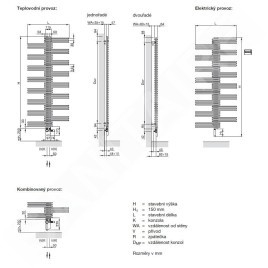 Zehnder Yucca - Radiateur de salle de bains 1772 x 800 mm, droit, raccordement central 50 mm, une rangée, laqué blanc YS-180-080