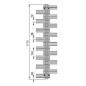 Zehnder Yucca - Radiateur de salle de bains 1772x600 mm, raccordement central 50 mm, une rangée, chromé YSC-180-060 Zehnder Yucca - Radiateur de salle de bains 1772x600 mm, raccordement central 50 mm, une rangée, chromé YSC-180-060