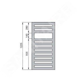 Zehnder Metropolitan Spa - Radiateur de salle de bains 1225 x 500 mm, droit, raccordement central 50 mm, laqué blanc MET-120-050