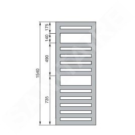 Zehnder Metropolitan Spa - Radiateur de salle de bains 1540 x 600 mm, droit, raccord central 50 mm, laqué blanc MET-150-060