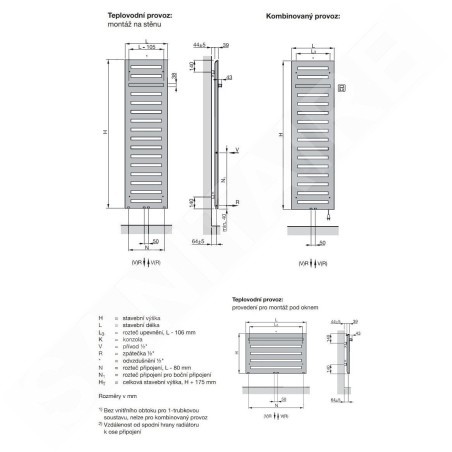 Zehnder Metropolitan Bar - Radiateur de salle de bains 1540 x 400 mm, droit, raccord central 50 mm, laqué blanc MEP-150-040