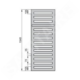 Zehnder Metropolitan Bar - Radiateur de salle de bains 1540 x 400 mm, droit, raccord central 50 mm, laqué blanc MEP-150-040