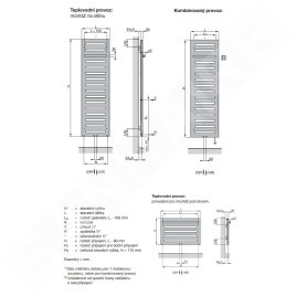 Zehnder Metropolitan Bar - Radiateur de salle de bains 805x600 mm, raccord central 50 mm, laqué blanc MEP-080-060