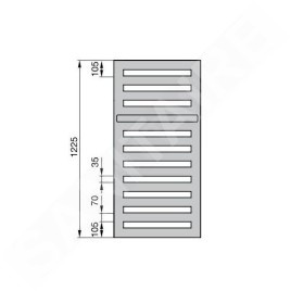 Zehnder Metropolitan Bar - Radiateur de salle de bains 1225x600 mm, raccord central 50 mm, laqué blanc MEP-120-060