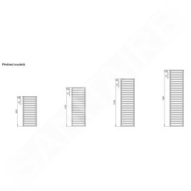 Zehnder Subway - Radiateur de salle de bains 1837 x 450 mm, droit, raccord central 50 mm, chromé SUBC-180-045