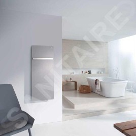 Zehnder Vitalo Bar - Radiateur de salle de bains 1250 x 400 mm, droit, raccord central 50 mm, laqué blanc VIP-125-040