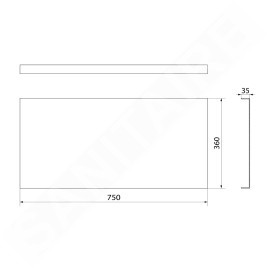 Polysan Deep Plain - Panneau latéral 750 x 360 mm, blanc 89746