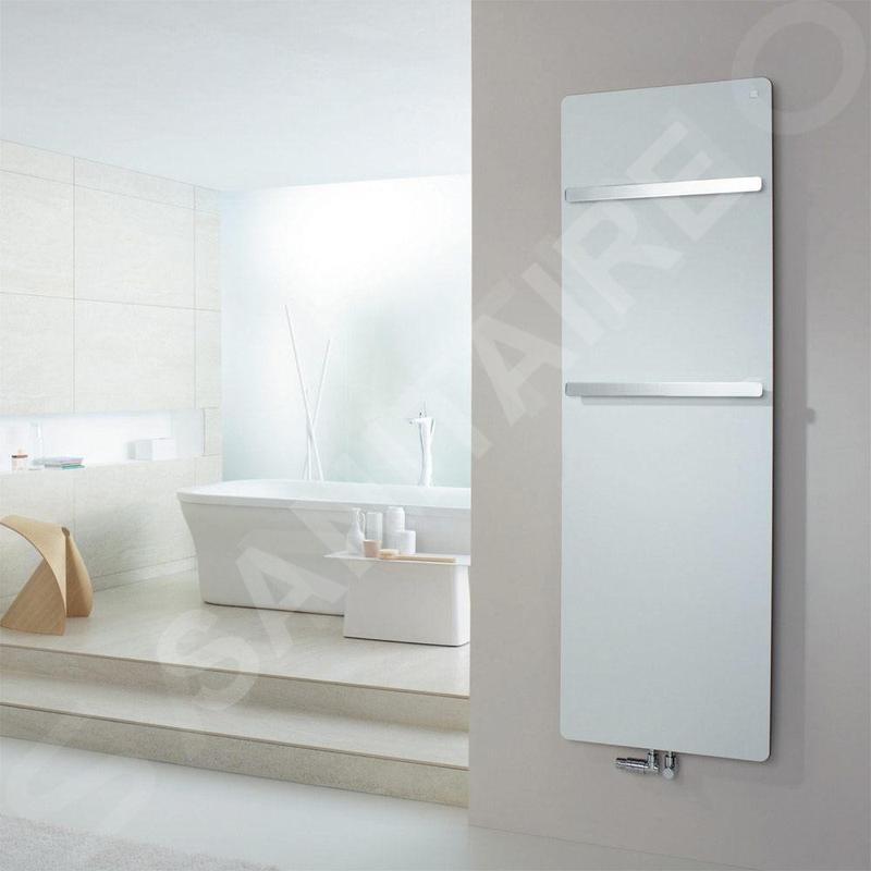 Zehnder Vitalo Bar - Radiateur de salle de bains 1570 x 500 mm, droit, raccord central 50 mm, laqué blanc VIP-160-050