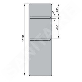Zehnder Vitalo Bar - Radiateur de salle de bains 1570 x 600 mm, droit, raccord central 50 mm, laqué blanc VIP-160-060