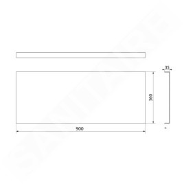 Polysan Deep Plain - Panneau latéral 90, 90x36 cm, blanc 89781