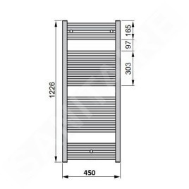 Zehnder Virando - Radiateur de salle de bains 1200x450 mm, raccordement externe, 505 W, blanc AB-120-045