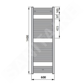 Zehnder Virando - Radiateur de salle de bains 1500x600 mm, raccordement externe, 794 W, blanc AB-150-060