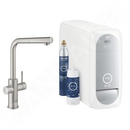 Grohe Blue Home - Mitigeur d’évier Connected, avec unité réfrigérante et filtration, supersteel 31539DC0