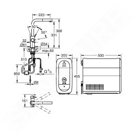 Grohe Blue Home - Mitigeur d’évier Connected, avec unité réfrigérante et filtration, supersteel 31539DC0