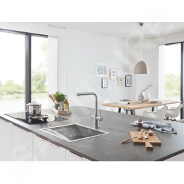 Grohe Blue Home - Mitigeur d’évier Connected, avec unité réfrigérante et filtration, supersteel 31539DC0