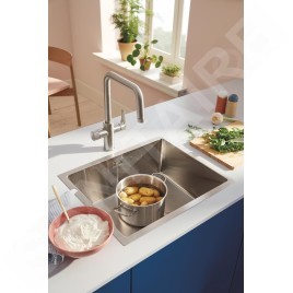 Grohe Blue Pure - Mitigeur d'évier avec fonction filtrante, supersteel 30595DC0