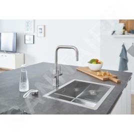 Grohe Blue Home - Mitigeur d’évier Connected, avec unité réfrigérante et filtration, supersteel 31543DC0