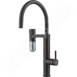 Franke Mitigeurs filtrants - Vital Tap mitigeur d’évier avec filtration d’eau intégrée, noir mat/inox 120.0621.312
