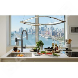 Franke Mitigeurs filtrants - Vital Tap mitigeur d’évier avec filtration d’eau intégrée, noir mat/inox 120.0621.312
